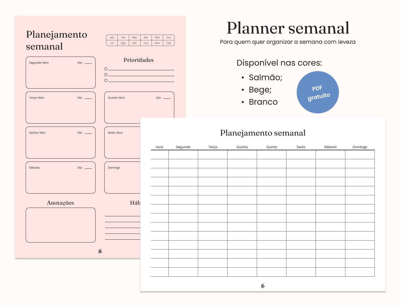 planner semanal Geovana Virmond